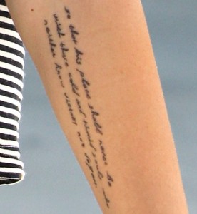 Miley Cyrus' Roosevelt Quote Tattoo on Her Left Arm