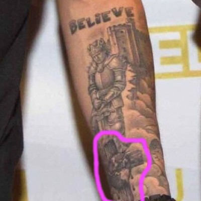 Justin Bieber’s Cross Tattoo Half Sleeve Addition